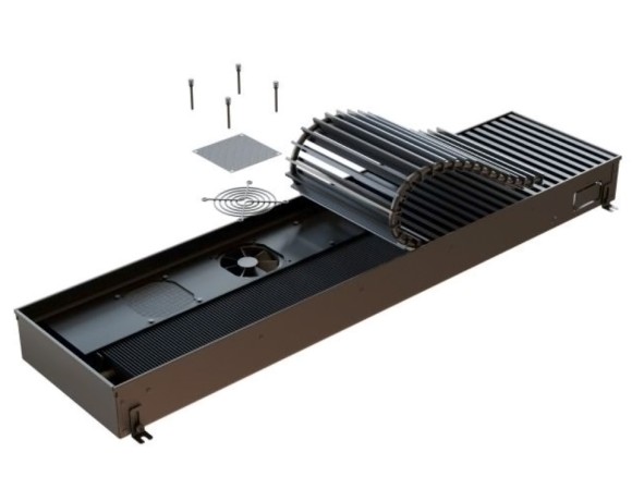 Внутрипольный конвектор Savva KV Dynamic 24В 340х80 (выбор размера и цвета решетки тип 2001)