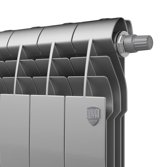 Биметаллический радиатор Радиатор Royal Thermo BiLiner 500 12 сек. VR80 нижнее 80 мм подключение (Silver Satin) Биметаллический радиатор Радиатор Royal Thermo BiLiner 500 12 сек. VR80 нижнее 80 мм подключение (Silver Satin)