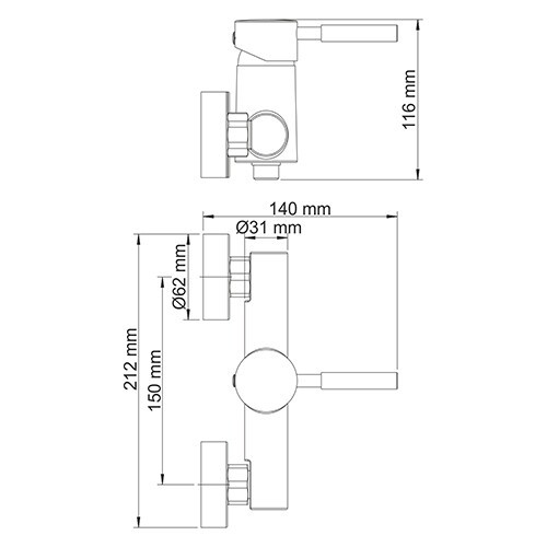 Wasserkraft Main 4102 Смеситель для душа (хром)