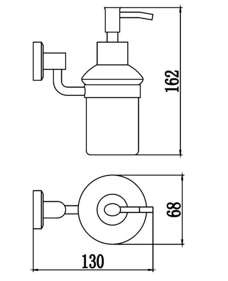 Дозатор для жидкого мыла с настенным держателем Savol S-009531 (хром)
