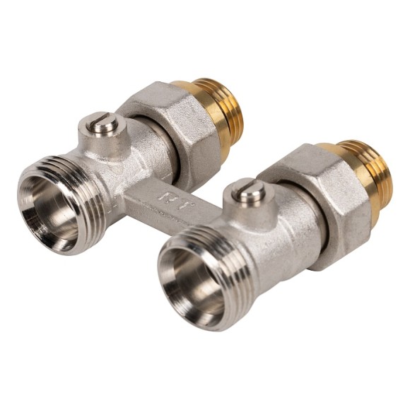 Узел нижнего подключения радиатора Royal Thermo 1/2"-3/4" Никель (прямой)*