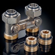 Узел нижнего подключения радиатора Royal Thermo 1/2"-3/4" Никель (прямой)*