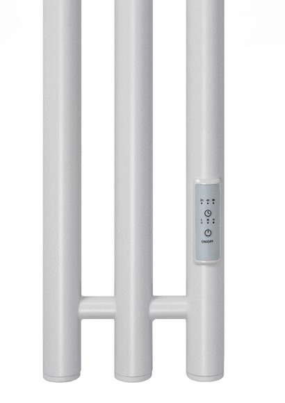 Белый электрический полотенцесушитель Primoclima Sol R E White 152 мм 3 сек с крючками (выбор размера)