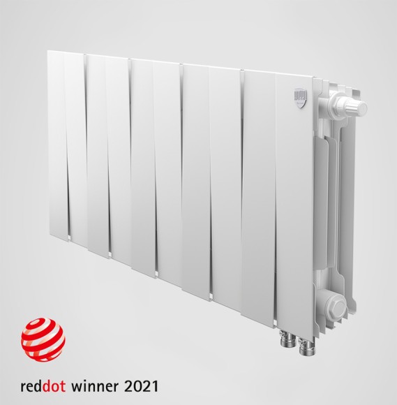 Биметаллический радиатор Royal Thermo PianoForte 300 8 сек. VR80 нижнее 80 мм подключение (Bianco Traffico)