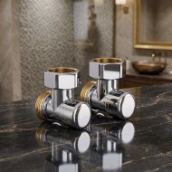 Набор для нижнего подключения радиатора Royal Thermo угловой раздельный 3/4х3/4ЕК (хром)