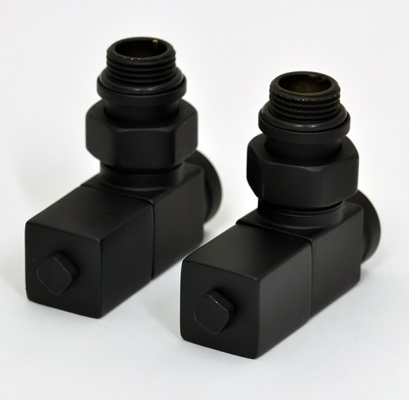 Комплект угловых вентилей Royal Thermo 1/2 ручной регулировки CUBE (черный матовый) Комплект угловых вентилей Royal Thermo 1/2 ручной регулировки CUBE (черный матовый)