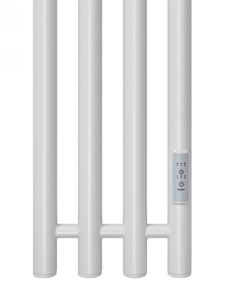 Белый электрический полотенцесушитель Primoclima Sol R E White 212 мм 4 сек с крючками (выбор размера)