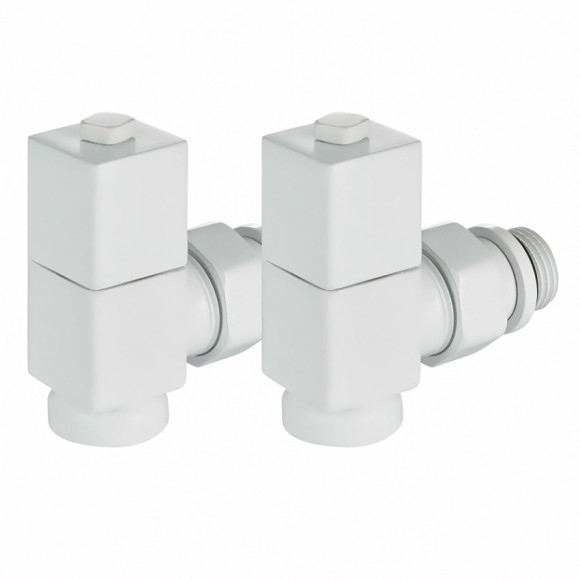 Комплект угловых вентилей Royal Thermo 1/2 ручной регулировки CUBE (белый)