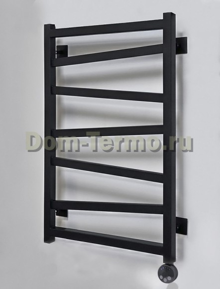 Приоритет PRIOFORM QUADRO ZIGZAG EQZ 430x835 (черный) электрический полотенцесушитель из нержавеющей стали (MOA справа)