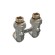 Узел нижнего подключения радиатора Royal Thermo 1/2"-3/4" Никель (угловой)*