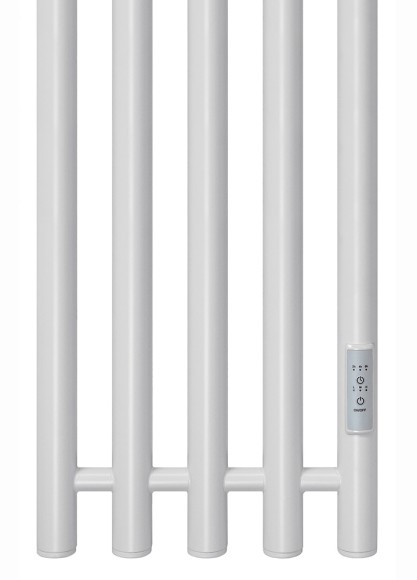 Белый электрический полотенцесушитель Primoclima Sol R E White 272 мм 5 сек с крючками (выбор размера)
