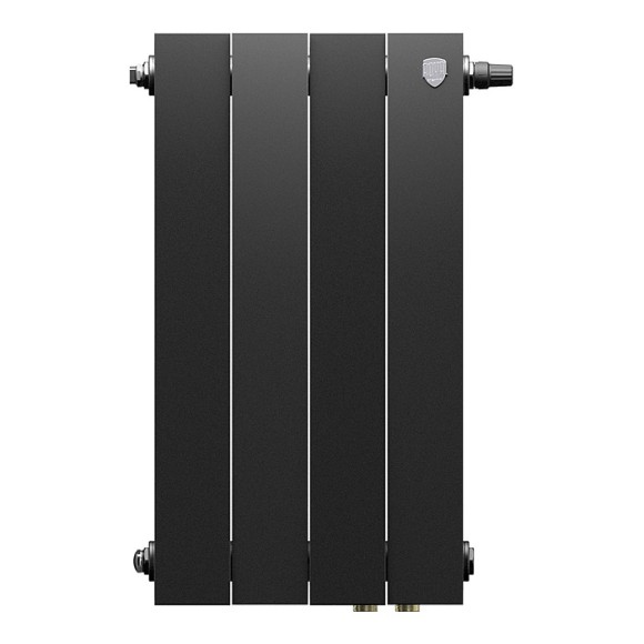 Биметаллический радиатор Royal Thermo PianoForte 500 4 сек. VR80 нижнее 80 мм подключение (Noir Sable)