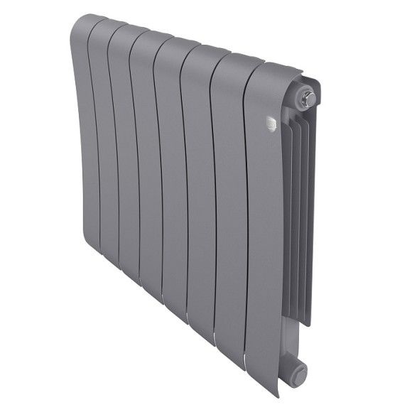 Биметаллический радиатор Royal Thermo Infinity 500 8 сек. боковое подключение (Silver Satin)