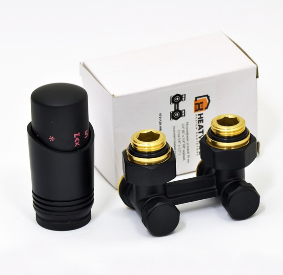 Мультифлекс HeatWave 50 мм угловой 3/4" Евроконус х 1/2" с термоголовкой (черный)*