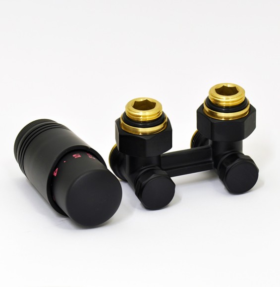 Мультифлекс HeatWave 50 мм угловой 3/4" Евроконус х 1/2" с термоголовкой (черный)*