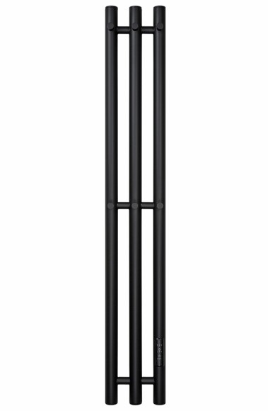 Черный электрический полотенцесушитель Primoclima Sol R E Black 152 мм 3 сек с крючками (выбор размера)