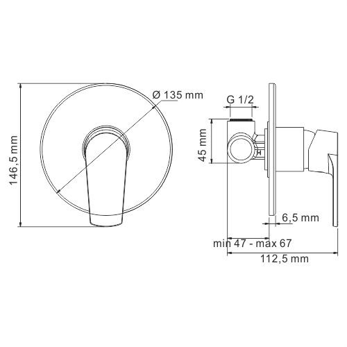 Wasserkraft Dill 6151 Смеситель для душа (хром)
