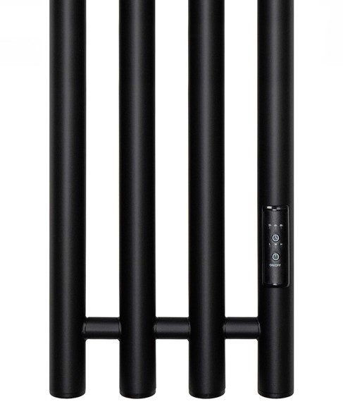 Черный электрический полотенцесушитель Primoclima Sol R E Black 212 мм 4 сек с крючками (выбор размера)