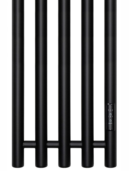 Черный электрический полотенцесушитель Primoclima Sol R E Black 272 мм 5 сек с крючками (выбор размера)
