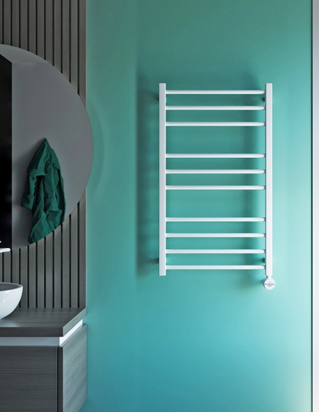 Grota EcoClassic (белый матовый RAL 9016) электрические полотенцесушители из нержавеющей стали (выбор размера)
