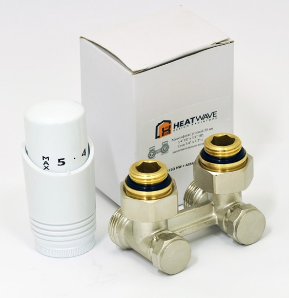 Мультифлекс HeatWave 50 мм угловой 3/4" Евроконус х 1/2" с термоголовкой (никель) Мультифлекс HeatWave 50 мм угловой 3/4" Евроконус х 1/2" с термоголовкой (никель)