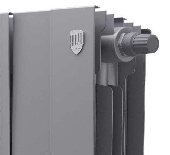 Биметаллический радиатор Royal Thermo PianoForte 300 16 сек. VR80 нижнее 80 мм подключение (Silver Satin)