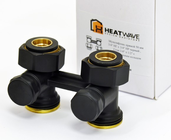 Мультифлекс HeatWave 50 мм проходной 3/4" Евроконус х 1/2" (черный)