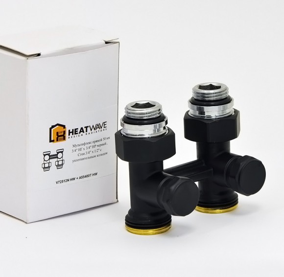 Мультифлекс HeatWave 50 мм проходной 3/4" Евроконус х 1/2" (черный)