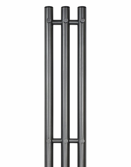 Графитовый электрический полотенцесушитель Primoclima Sol R E Graphite 152 мм 3 сек с крючками (выбор размера)