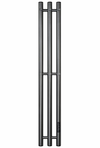Графитовый электрический полотенцесушитель Primoclima Sol R E Graphite 152 мм 3 сек с крючками (выбор размера)
