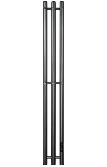 Графитовый электрический полотенцесушитель Primoclima Sol R E Graphite 152 мм 3 сек с крючками (выбор размера)