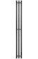 Графитовый электрический полотенцесушитель Primoclima Sol R E Graphite 152 мм 3 сек с крючками (выбор размера)