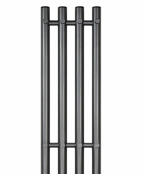 Графитовый электрический полотенцесушитель Primoclima Sol R E Graphite 212 мм 4 сек с крючками (выбор размера)