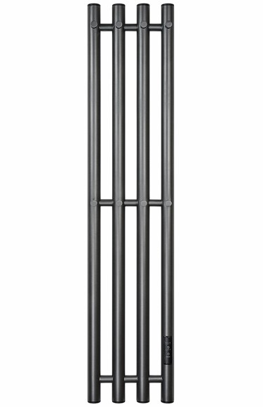 Графитовый электрический полотенцесушитель Primoclima Sol R E Graphite 212 мм 4 сек с крючками (выбор размера)
