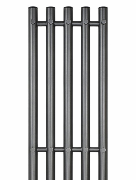 Графитовый электрический полотенцесушитель Primoclima Sol R E Graphite 272 мм 5 сек с крючками (выбор размера)