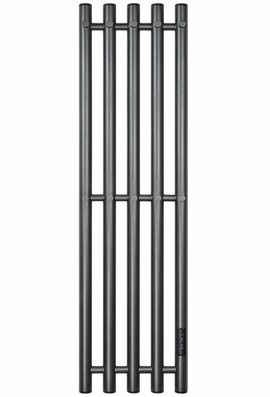 Графитовый электрический полотенцесушитель Primoclima Sol R E Graphite 272 мм 5 сек с крючками (выбор размера)
