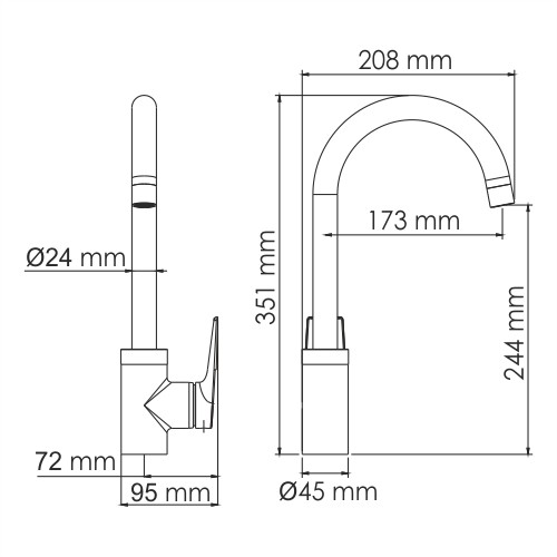 Wasserkraft Glan 6607 Смеситель для кухни (черный глянец) Wasserkraft Glan 6607 Смеситель для кухни (черный глянец)