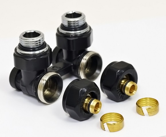 Концовка для монтажа труб PEX 16х2.0 мм х 3/4" Евроконус  цвет никель (пара)*