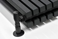 Стальной трубчатый радиатор KZTO Quadrum 30V 2-1750 8 сек БП (структурный черный шелк RAL 9005)