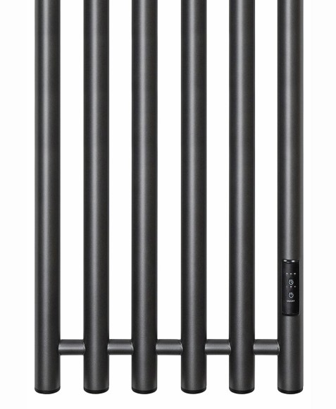 Графитовый электрический полотенцесушитель Primoclima Sol R E Graphite 332 х 1200 мм 6 сек с крючками