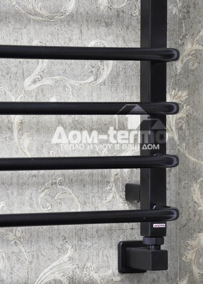Grota EcoForte 530x900 (черный матовый) водяной полотенцесушитель из нержавеющей стали