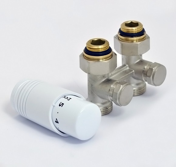 Мультифлекс HeatWave 50 мм проходной 3/4" Евроконус х 1/2" с термоголовкой (никель)
