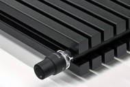 Стальной трубчатый радиатор KZTO Quadrum 30V 2-1750 10 сек НП универсал (структурный черный шелк RAL 9005)
