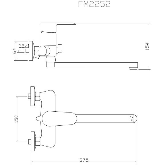 Смеситель для ванны Savol Fmark FM2252 (хром)