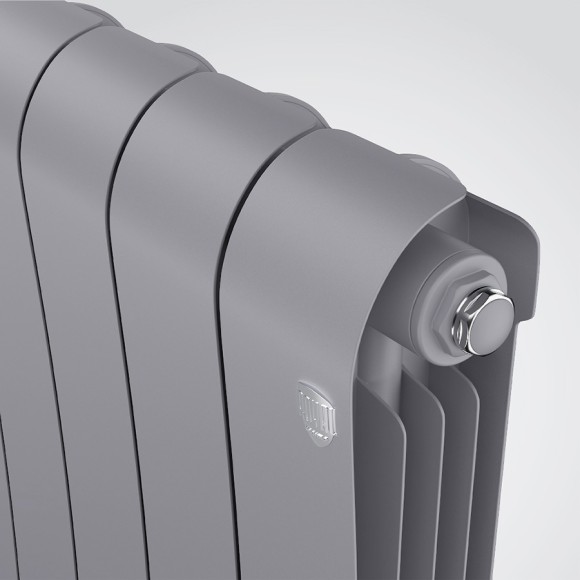 Биметаллический радиатор Royal Thermo Infinity 500 4 сек. боковое подключение (Silver Satin)