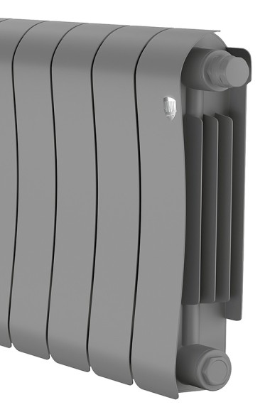 Биметаллический радиатор Royal Thermo Infinity 300 12 сек. VR80 нижнее 80 мм подключение (Silver Satin)