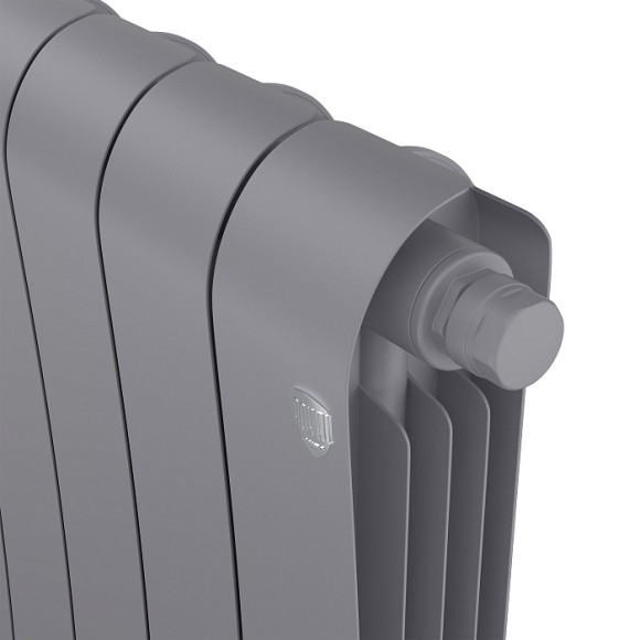 Биметаллический радиатор Royal Thermo Infinity 300 12 сек. VR80 нижнее 80 мм подключение (Silver Satin)