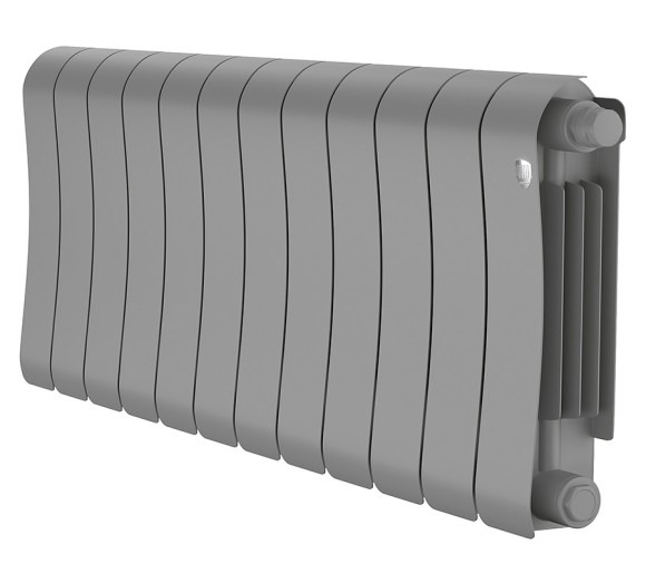 Биметаллический радиатор Royal Thermo Infinity 300 12 сек. VR80 нижнее 80 мм подключение (Silver Satin)