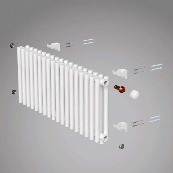 Стальной трубчатый радиатор Royal Thermo Shift R22 VC2180 4 сек (Нижнее подключение) черный RAL 9005 мат