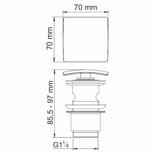 Wasserkraft A166 Донный клапан Push-up (черный глянец) Wasserkraft A166 Донный клапан Push-up (черный глянец)